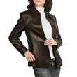 BGSD Women's Lambskin Leather Zip Front Jacket in Black or Brown - Misses, Petite, Plus