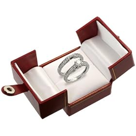 White Gold 2 Piece Wedding Ring Set White Gold 2-Piece Wedding Ring Set picture