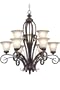 Rochester Nine-Light Chandelier painted amber Aruba Teak
