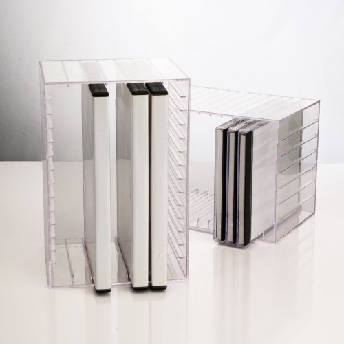 US Acrylic® Clear DVD/CD Holder holds 7 standard DVD cases or 14