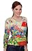 Michael Leu Clothing 3/4 Sleeve, Pre-Washed, Pre-Shrunk, Dyed using a Special Wash Process, V-Neck, Multi-Colored, Printed Cotton Top - Morning in Tahiti