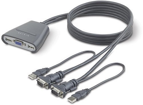 Belkin 2-Port USB KVM Switch mit integriertem Kabelsatz