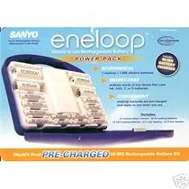 Sanyo Eneloop Battery Charger w/ 8 AA & 4 AAA Batteries Plus 2 C & 2 D Size Adapter