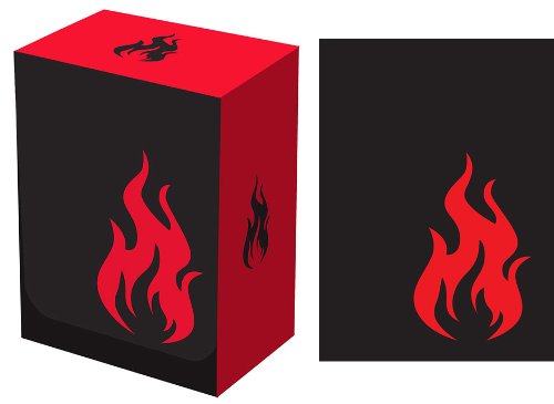 Legion Iconic Red (Fire) Deck Box + 100 Matching Sleeves (fits Magic/MTG, Pokemon Cards)
