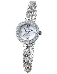 Gemorie Women Fashion Round Shape Watch with Jewelry Band in Rhodium Plating (128997)