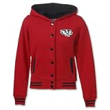 FINL365 Wisconsin Badgers Varsity Blues NCAA Women's Hoodie Jacket, Red