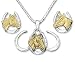 Triple Horseshoe and Horsehead Necklace and Earrings Set