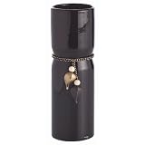 Arteriors Home Cintura Medium Black Mouthblown Glass Vase