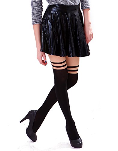 HDE Women's Cute Tattoo Print Stockings Novelty Design Sheer Tights Pantyhose
