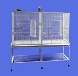 Double Flight Cage with Divider and Stand 64 X 21