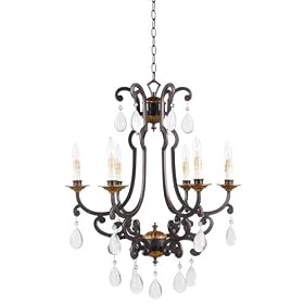World Imports Lighting 6546-29 Pamplona 6-Light Crystal Chandelier, Euro Bronze by World Imports