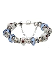 Blue and white murano glass beads European complete charms beaded 2013 new arrivals silver plated bracelets compatible with Pandora Jewelry