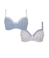 Floral and spot nursing bras - 2pk