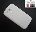 White - Soft Jelly Gel Cover Case - Huawei Ascend G300 U8815 U8818 + Stylus