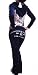 New 2010 Christian Audigier Womens Tattoo Navy Velour Aplique Tracksuit Jog Set