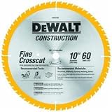 DEWALT DW3106 Series 20 10-Inch 60 Tooth ATB Thin Kerf Crosscutting Saw Blade with 5/8-Inch Arbor