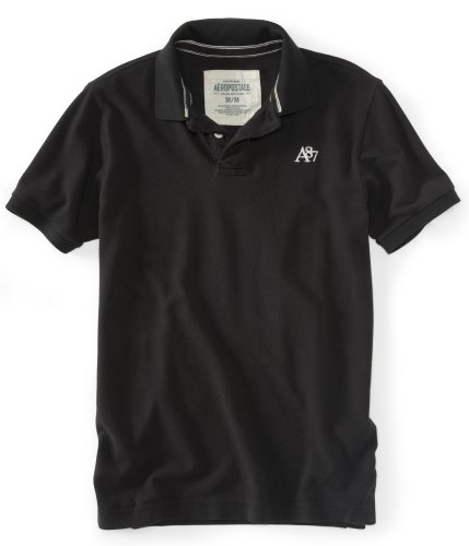 Aeropostale Men's A87 Solid Piqué Polo Shirt