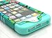 New 3-piece Cute Owls Impact Hybrid Combo Hard Case Cover Mint Blue Soft Skin for Iphone 5 5s + Screen Guard & Stylus Pen