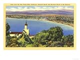 Redondo and Hermosa Beach, California Art Giclee Poster Print, 24x18