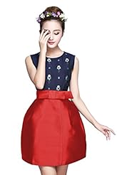 Sleeveless Tank Summer Fit-and-Flare Cocktail Above the Knee Evening Dress/Prom Dress/Party Dress/Mini Dress 