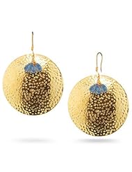 10.00 Cts Swiss Blue Topaz Earrings in Sterling Silver With Yellow Rhodium