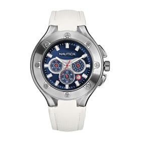 Nautica Men's NCS-100 White Polyurethane Strap Chronograph Watch #N25510G