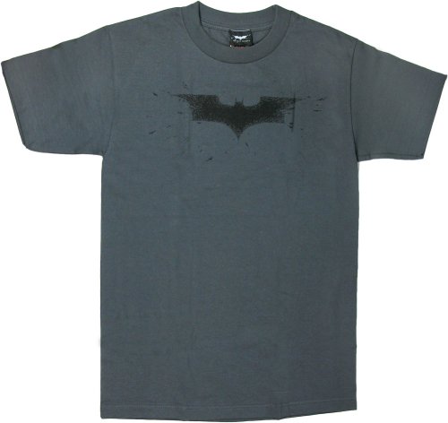 Batman The Dark Knight Bats Logo Men's Grey Tee Shirt