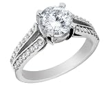 Diamond Cathedral Engagement Ring: 18K White Gold 1.79 Carat (ctw) Brilliant Cut (Certified)