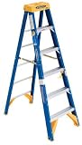 Werner OBEL06 Old Blue Electricians Jobstation 6-Foot 375-Pound Duty Rating Fiberglass Stepladder/Jobstation