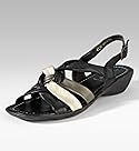  Footglove™ Leather Cross Strap Wishbone Sandals