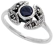 Sterling Silver Marcasite Fancy Ring, w/ Brilliant Cut Amethyst CZ, 3/8 (9mm) wide