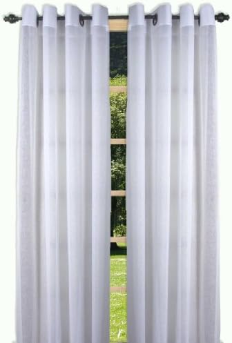Ricardo Trading Bal Harbor Textured Semi-Sheer Grommet Panel, 52 by 72-Inch, White