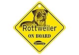 Rottweiler ON BOARD カーサインボード：ロットワイラー 乗車中 ミニサイン 吸着盤つき Made in U.S.A [並行輸入品]