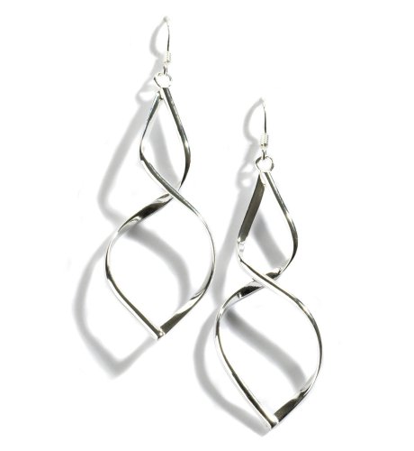 Sterling Silver Twisted Drop Earrings