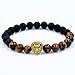 Creazy®Women Men Bracelet Lion Elastic Beaded Bracelet Tibet Charm Lucky Bracelets (gold)