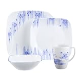 Corelle Square 16-pc. Dinnerware Set - Blue Diamonds