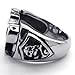 KONOV Mens Stainless Steel Ring, Skull Boxing Glove, Black, Size 9