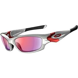 Oakley Straight Jacket Men's Asian Fit Active Sports Wear Sunglasses - White Chrome/Positive Red Iridium