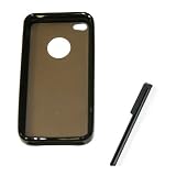 TsirTech iPhone 4/ 4g Black Tpu Case + Universal Black Stylus Pen for iphone