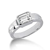 0.50 Ct Diamond Solitaire Ring Engagement SI3 H Emerald cut 14k Gold