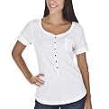 Merona Short Sleeve Henley Tee- Fresh White