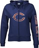 Chicago Bears -Navy- Women's Giant Logo Stretch Zip Hooded Sweatshirt