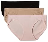 Hanes Women’s 3-Pack Classic Cotton Stretch Bikini,3-Pack: Pink/Black/Nude,6