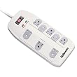 Surge Protector,6' Cord,8 Outlets, 1680 Joules, Light Blue