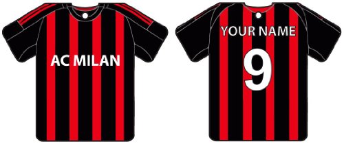 PERSONALISED AC MILAN FOOTBALL SHIRT CAR AIR FRESHENER