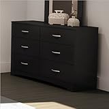 South Shore Step One Collection 6-Drawer Triple Dresser, Black