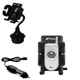LG C1300 Auto Cup Holder with Car Charger - Uses Gomadic TipExchange