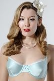 What Katie Did L6042 Blue Satin Hollywood Underwired Bra