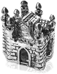 Sterling Silver Castle Charm , Fits Pandora, Jovana , Chamilia Bracelet