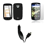 Samsung Droid Charge (Verizon) Premium Combo Pack - Black Silicone Soft Ski ....
